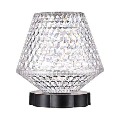 Diamond crystal table lamp with USB touch sensor and dimmable LED light