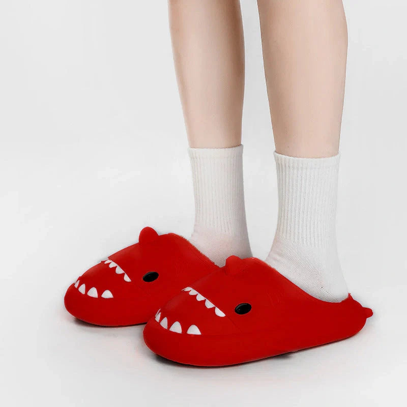 Cartoon shark EVA slippers with waterproof soft bottom in various colours