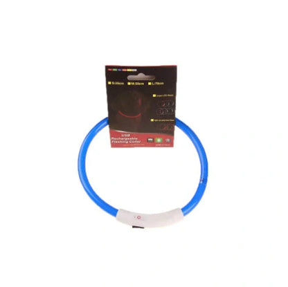 USB rechargeable LED pet safety collar for night visibility