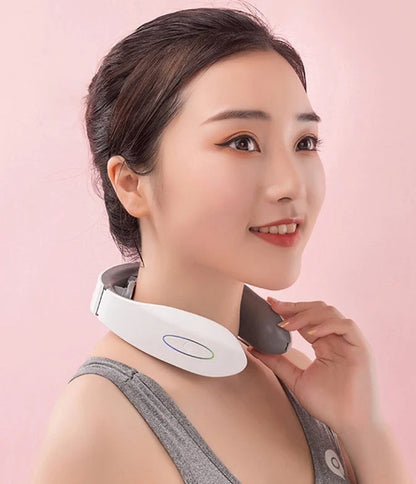 USB Charging Neck Massager with adjustable strength levels for cervical pain relief