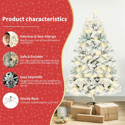Premium artificial Christmas tree with realistic snow-like accents, providing a captivating winter wonderland effect for your holiday decor
