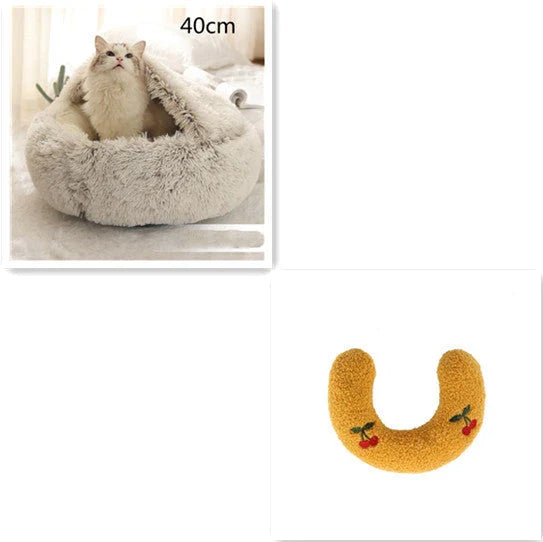 Cozy and comfortable 2-in-1 pet bed for cats and dogs, featuring plush, warm, and soft materials