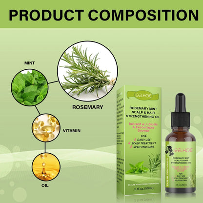 Rejuvenating Rosemary & Mint Hair Growth Serum - Nourishing formula to promote healthy scalp and stimulate hair regeneration