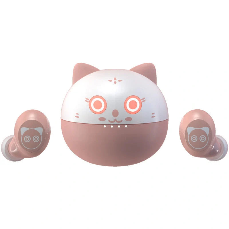 Pink wireless Bluetooth headset with rechargeable battery and stereo sound