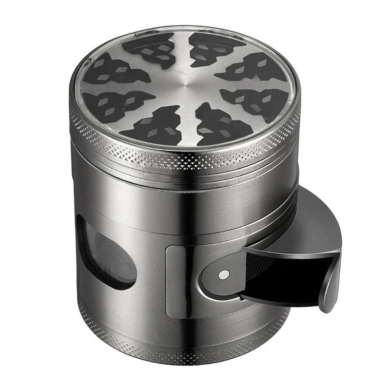 60mm zinc alloy herb grinder with magnetized lid and windmill teeth