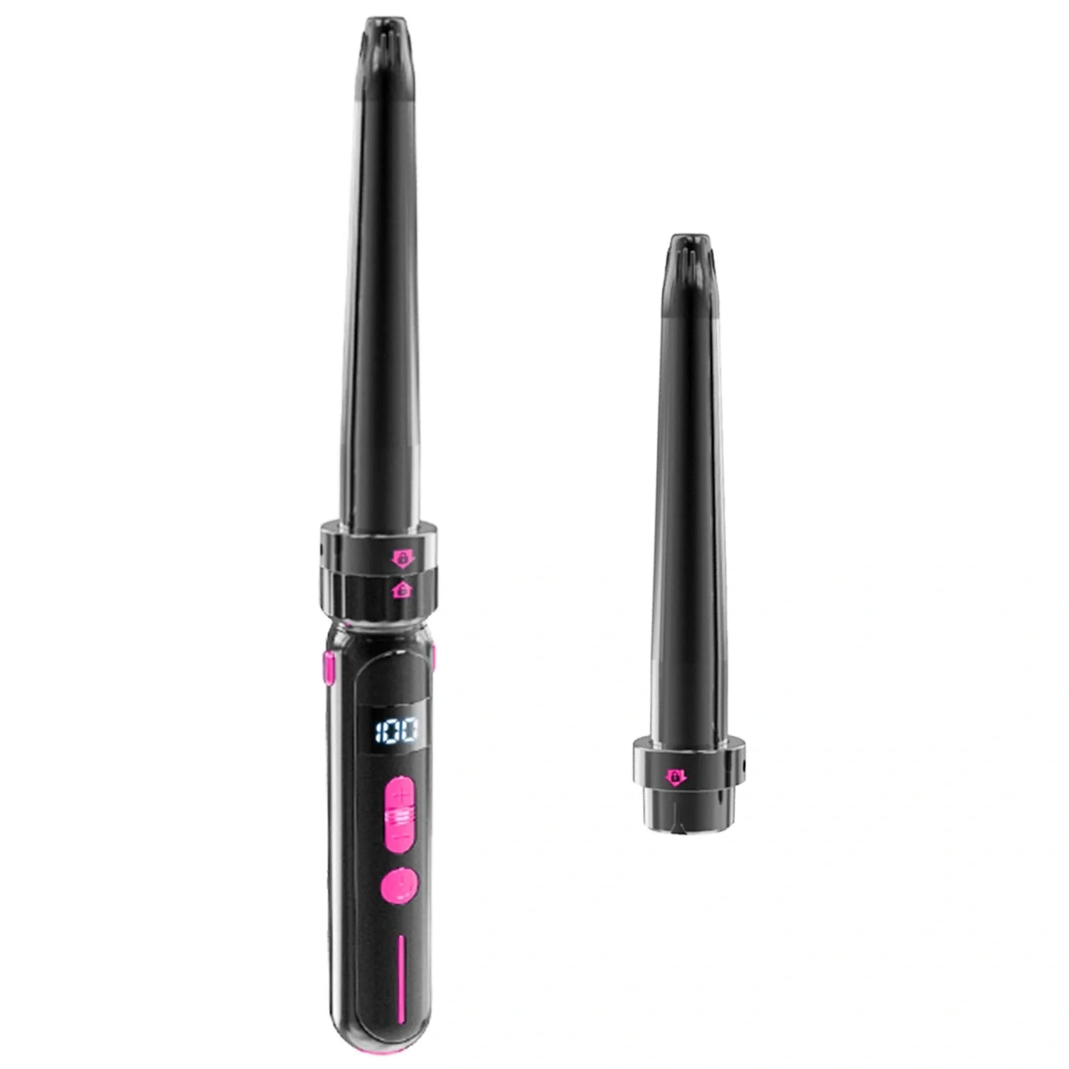Ceramic thermal conductor curly hair sticks with black finish and wired AC power supply