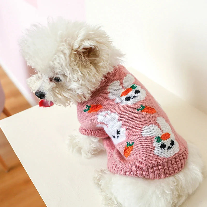Bowknot Hollow Knit Dog Sweater in various colours and sizes