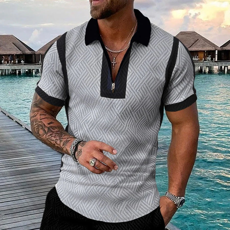 European and American style POLO lapel casual short-sleeved T-shirt in various colours