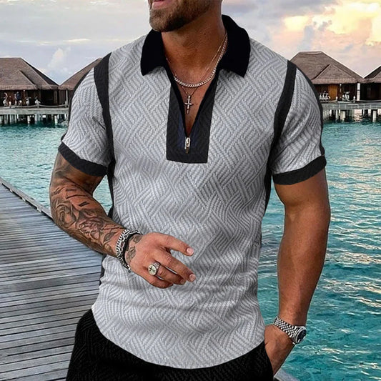 European and American style POLO lapel casual short-sleeved T-shirt in various colours