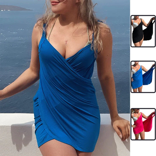 Plus-size backless one-piece swimsuit in black, pink, or blue