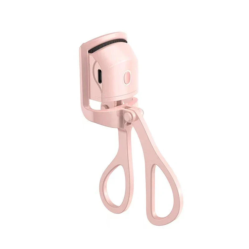 Rechargeable heated eyelash curler with temperature control, perfect for curling and defining lashes