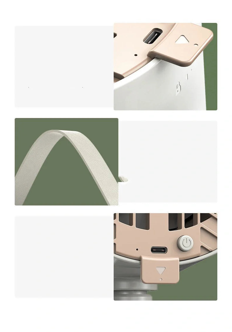 2024 Portable Desktop Exhaust Fan in milky white with USB charging