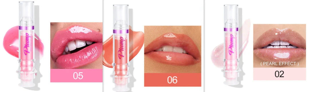 Glossy Luxury Lip Gloss in various shades with a mirror-like shine and hydrating formula