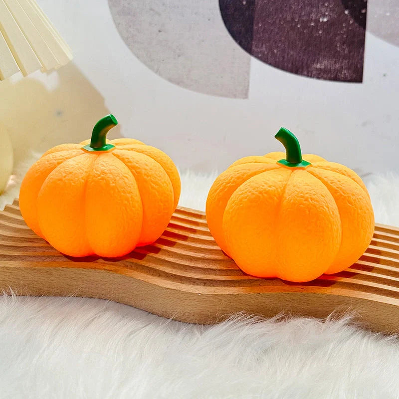 Pumpkin-shaped Halloween night light with soft glow for eye protection
