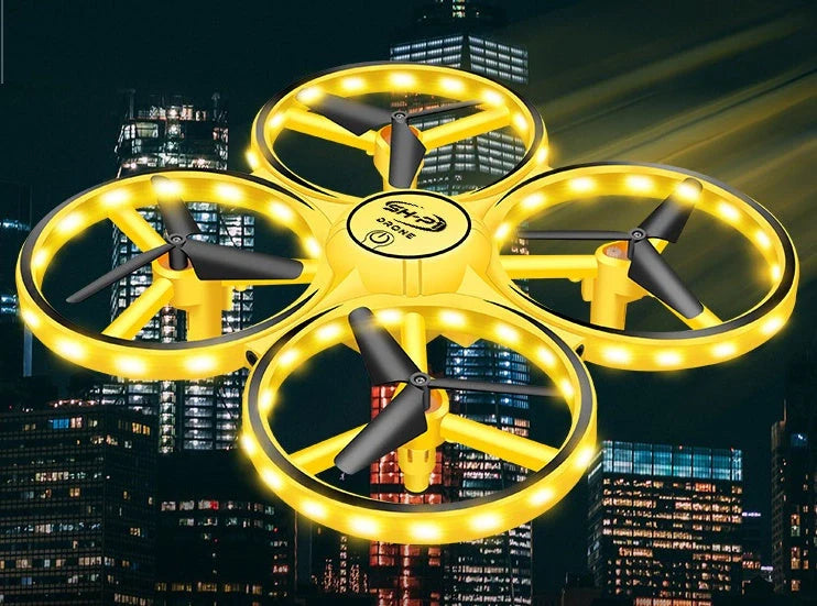 Quadrocopter UFO Induction Flying Saucer with gesture control and LED lights