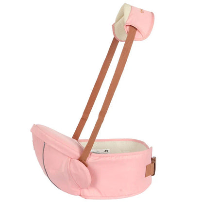 Versatile baby carrier with adjustable hip seat, offering hands-free support and multiple carrying positions for newborns to toddlers