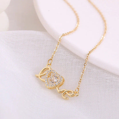 Titanium steel necklace with elegant clavicle chain design, a fashionable accessory for Valentine's Day