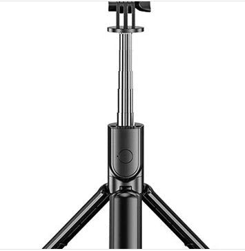 Adjustable Bluetooth selfie stick with remote control and tripod for iPhone, ideal for capturing full-body and hands-free mobile photos
