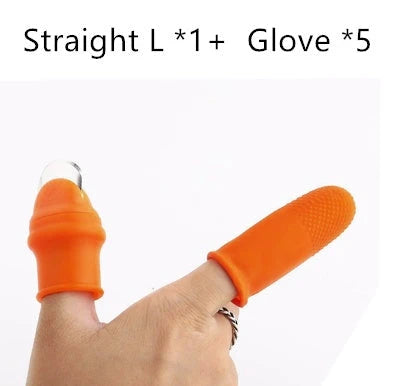 Premium Silicone Finger Guard with Stainless Steel Blade for Effortless Vegetable, Fruit, and Herb Harvesting