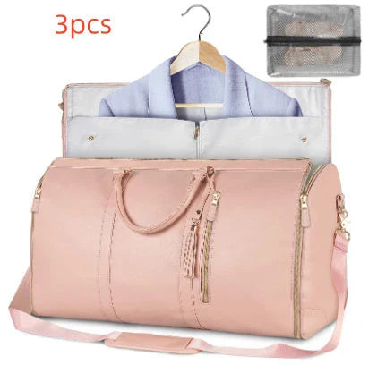 Versatile travel duffel bag for women with waterproof and foldable design, available in various color options
