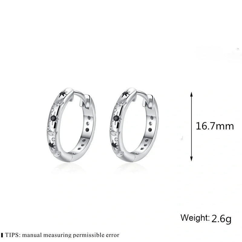 GiftHome UK Elegant French Zircon Star and Moon Earrings