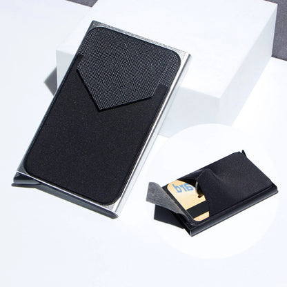 Aluminium alloy anti-theft multi card holder with lycra cloth strap in various colours