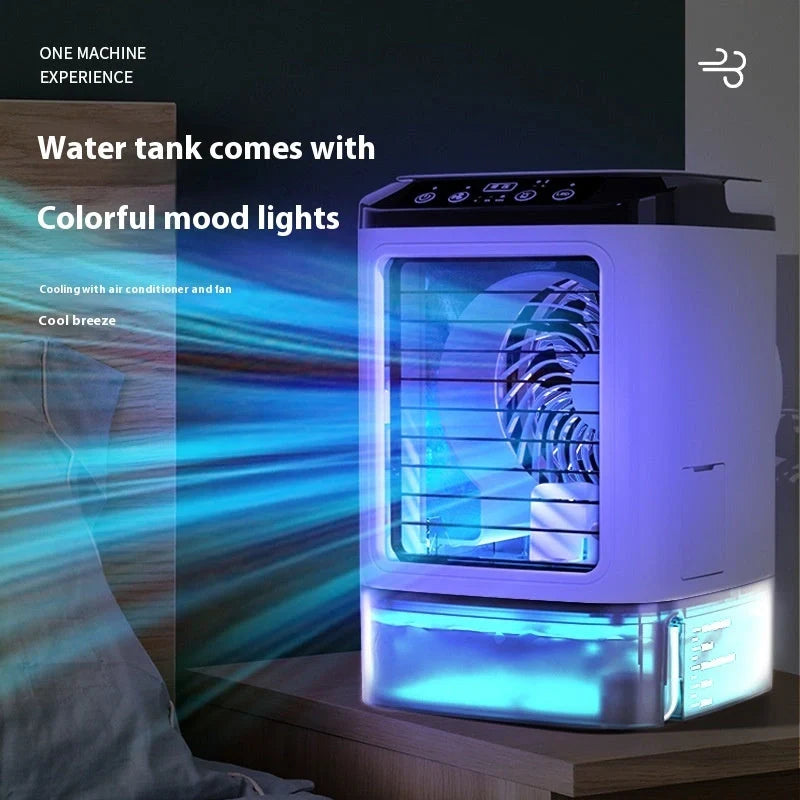 USB Portable Air Cooler with Dual Spray Cooling feature, compact and lightweight design for home and office use
