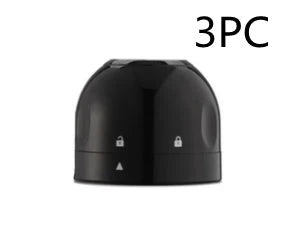 Premium silicone wine and champagne bottle stoppers in black colour, designed to create an airtight seal and lock in freshness