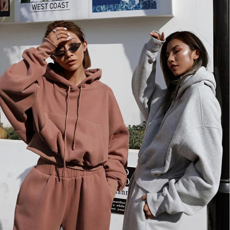 Stylish Autumn & Winter Women's Casual Hoodie Coat Outfit in various colors and sizes