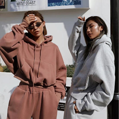 Stylish Autumn & Winter Women's Casual Hoodie Coat Outfit in various colors and sizes