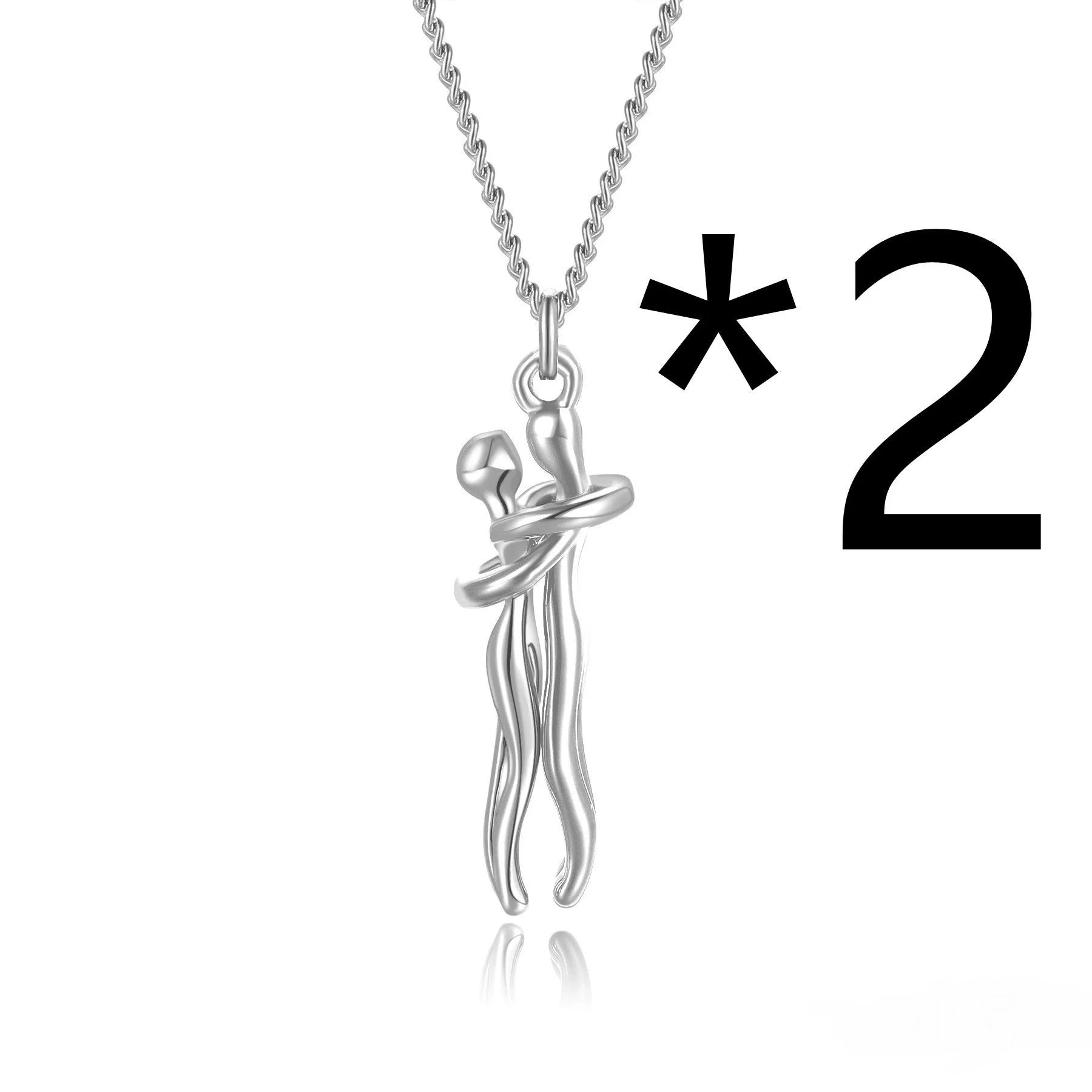 Affectionate Hug Necklace for couples in punk street style with snake bone chain