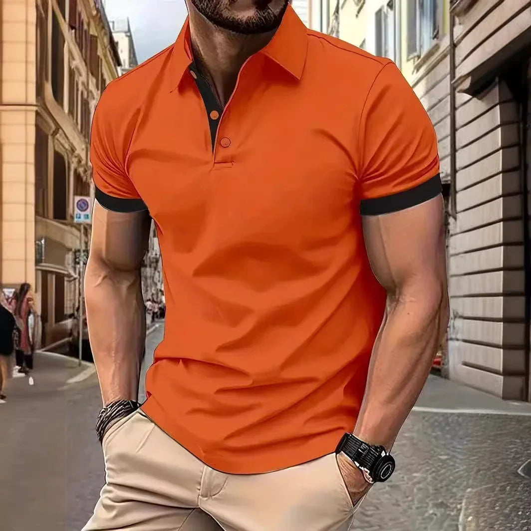 Premium short sleeve polo shirts for men in a variety of vibrant colors and sizes
