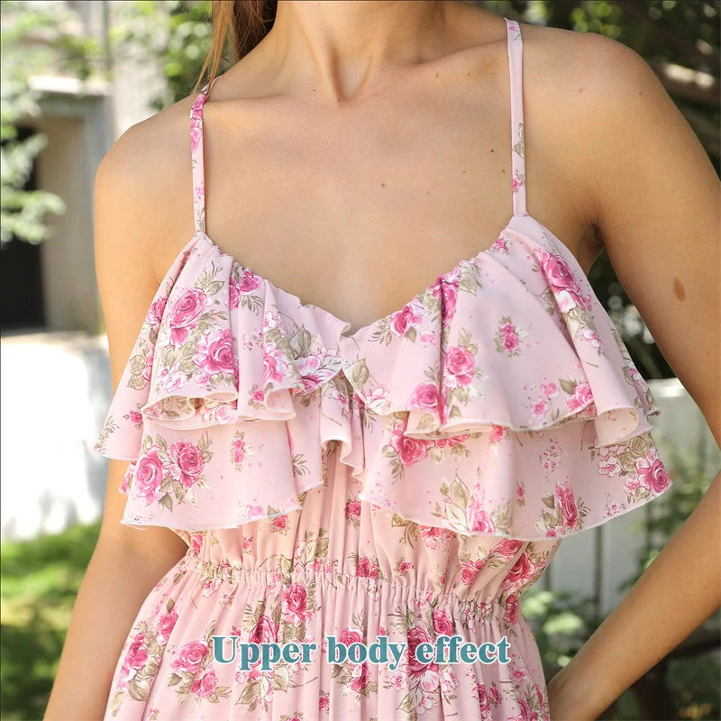 Women's simple printed polyester dress in white, available in sizes S to 4XL