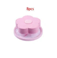 Flower-designed float filter for washing machine hair removal, 9.5cm by 4.0cm