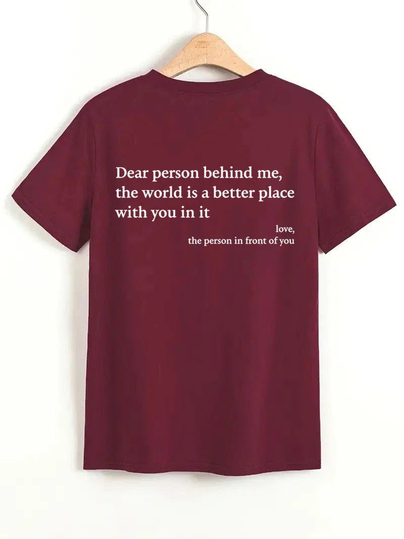 Women's graphic tee with playful slogan, available in various colors and sizes