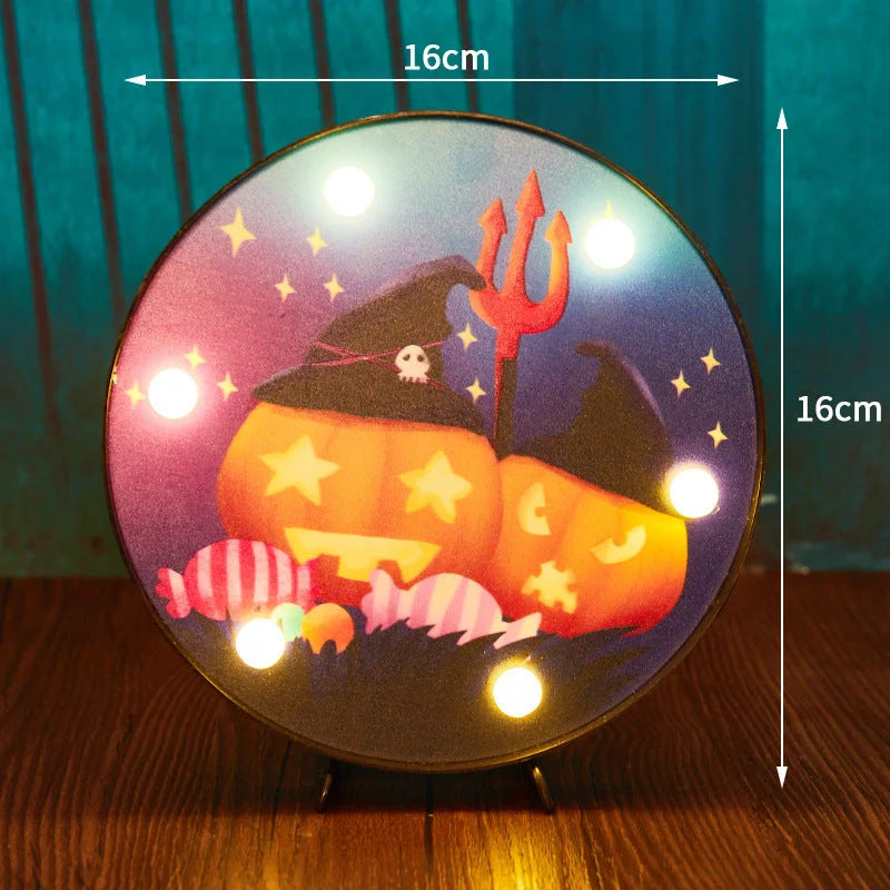 Halloween LED Light Pumpkin Ladybug Bat Head Outdoor Decorative Modeling Lights