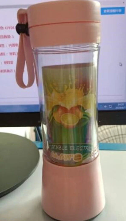 Portable smoothie blender with USB rechargeable battery, six-blade design, and automatic cleaning function for on-the-go healthy nutrition.