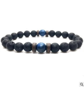Stylish volcanic stone bracelet in various colors and designs for men