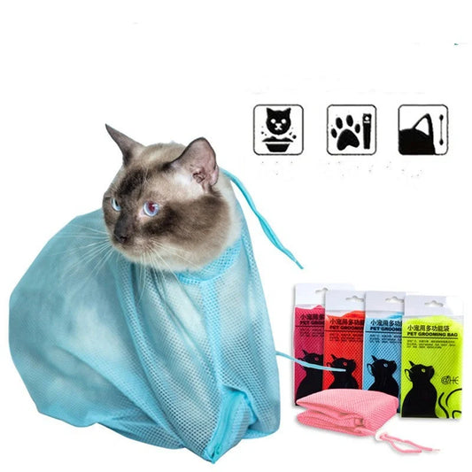 Anti-Bite Shower Bag for Cats in multiple colours, making bath time stress-free