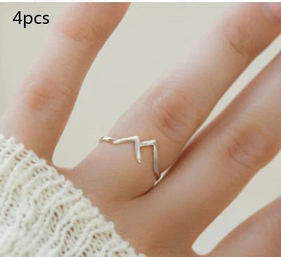 Unique mountain-shaped copper ladies' ring with antibacterial properties