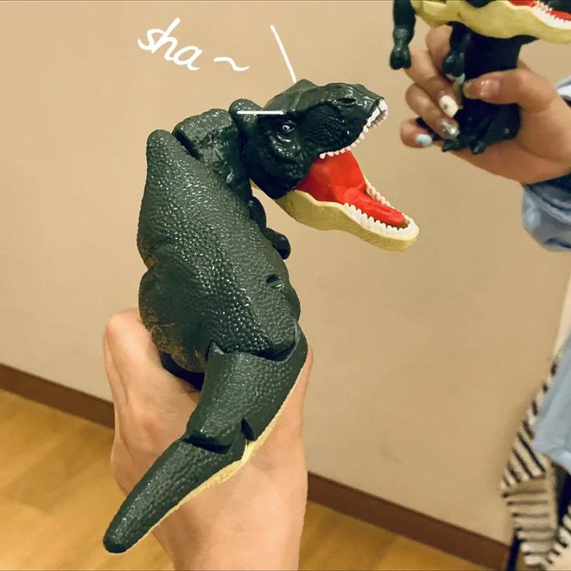 Green battery-free telescopic spring swing dinosaur toy for children