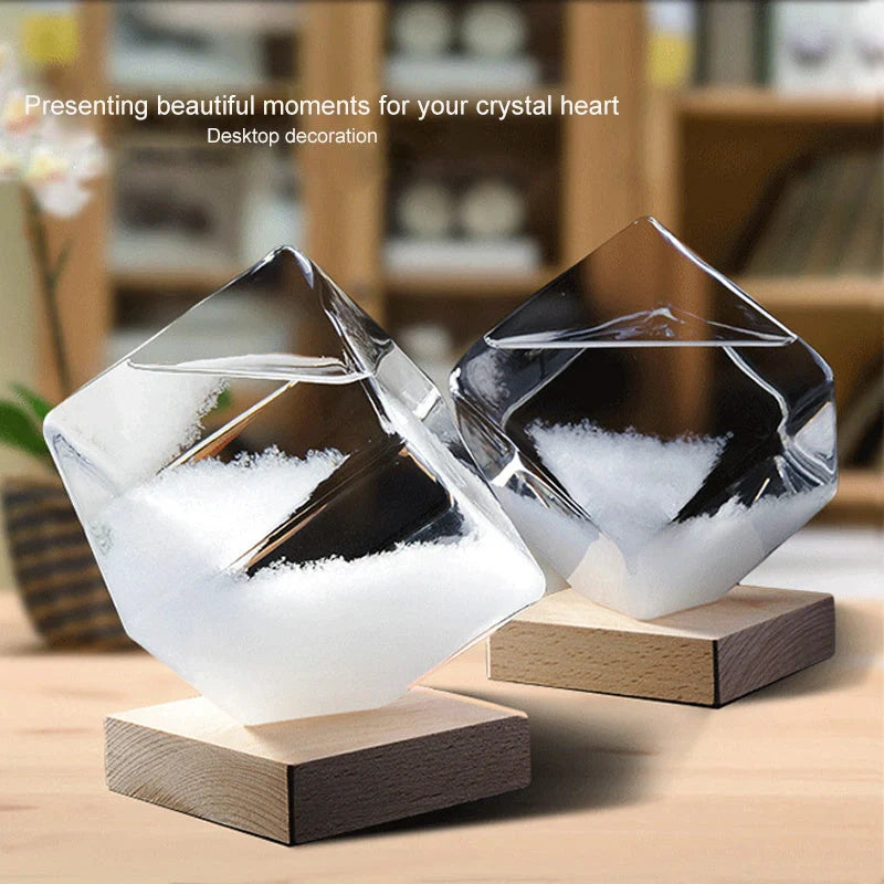 Desktop Droplet Storm Glass Bottle Weather Forecast Predictor with high borosilicate glass and water cube design