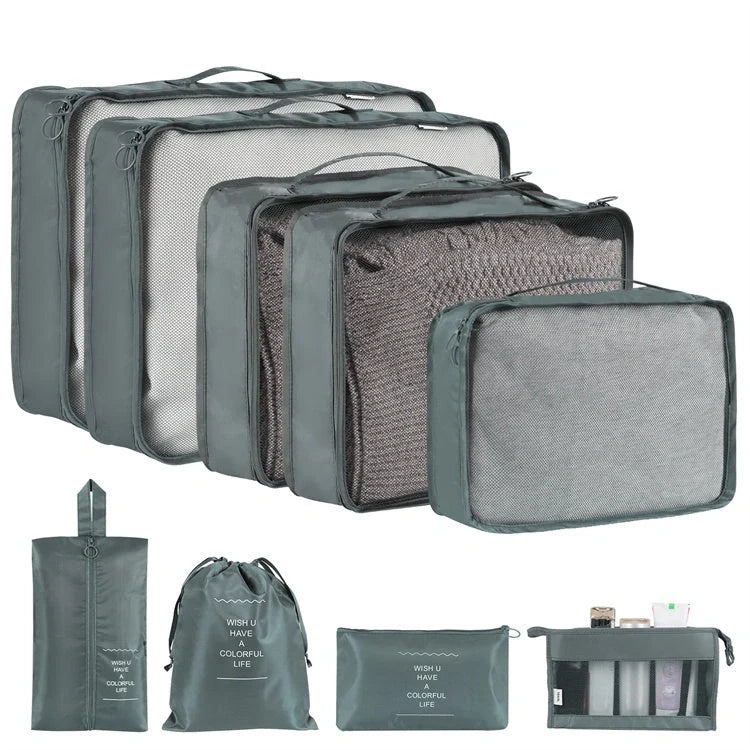 Simple solid colour polyester storage bags for home organisation in various colours