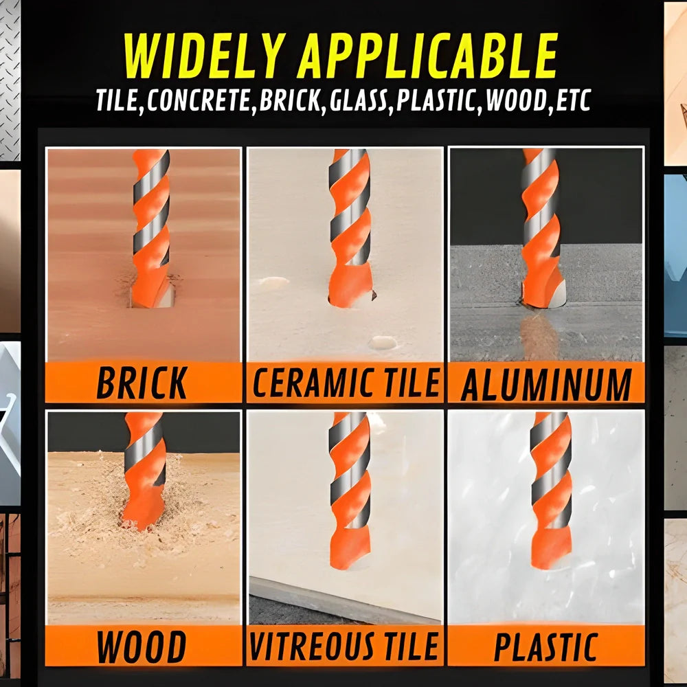 Premium Multi-Functional Tungsten & Carbide Drill Bits - Versatile Set for Drilling Through Steel, Concrete, Brick, Glass, and More