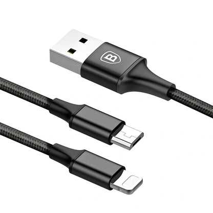 3-in-1 Rapid-Charge Cable with Type-C, Micro-USB and Lightning Connectors