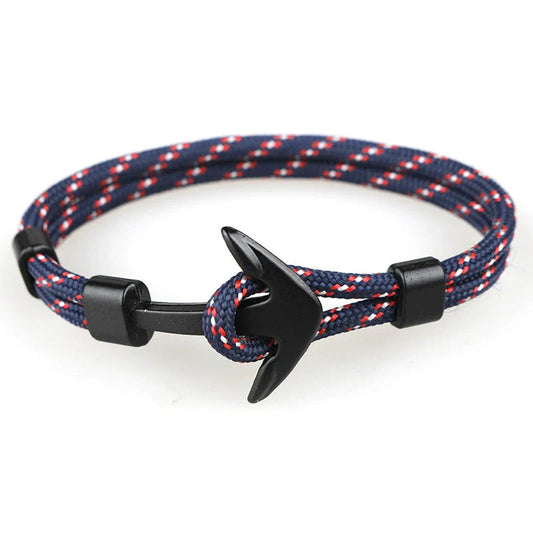 Anchor Bracelet featuring a nautical symbol on a cotton-linen rope