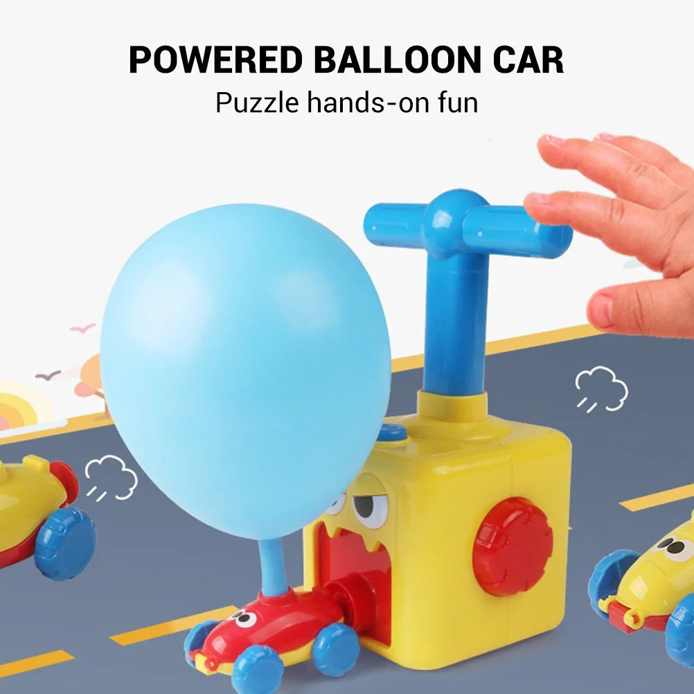 Children's air balloon powered car toy with 12 balloons, educational and eco-friendly