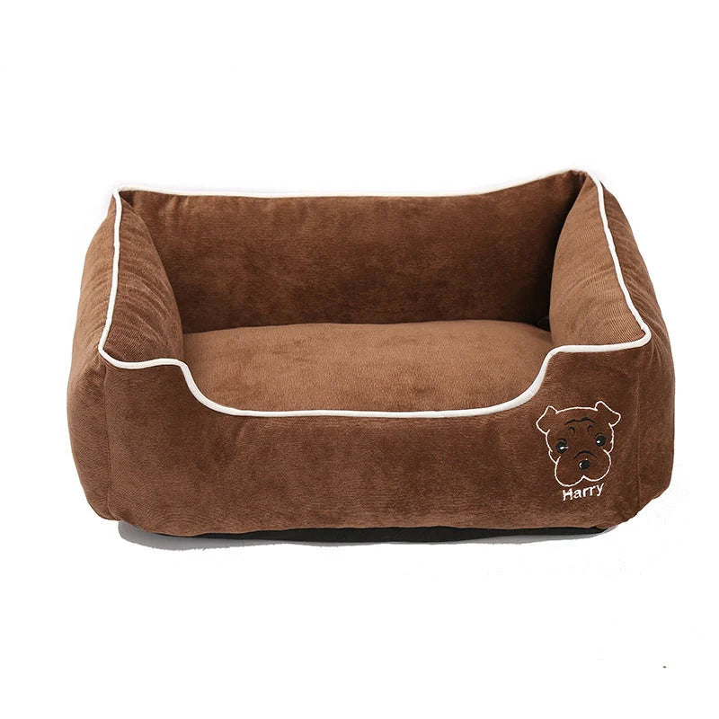 Durable corduroy bite-resistant pet kennel in various sizes and colours