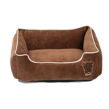 Durable corduroy bite-resistant pet kennel in various sizes and colours