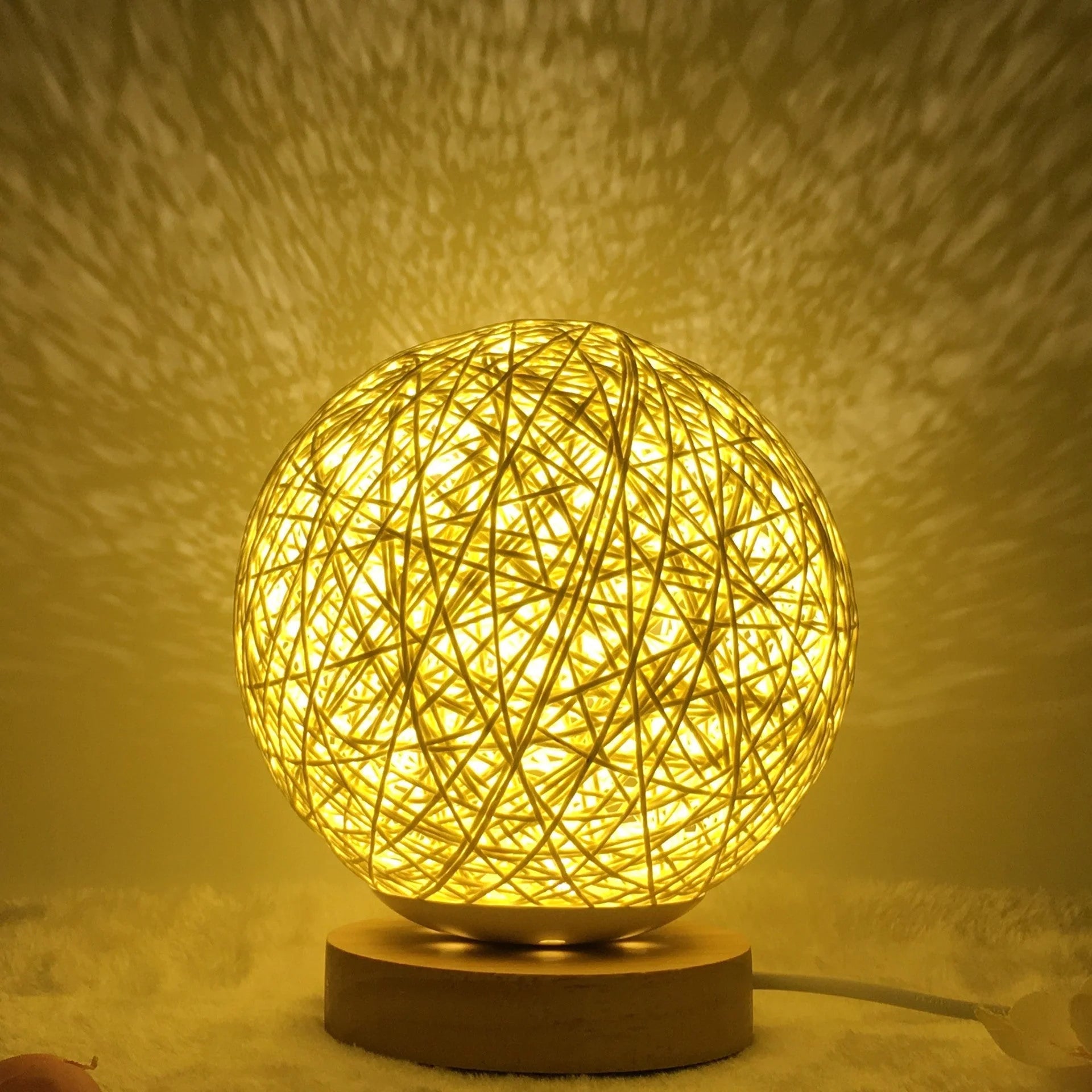 Creative Linen Table Lamp with LED Intelligent USB7 Colour RGB16 Remote Control